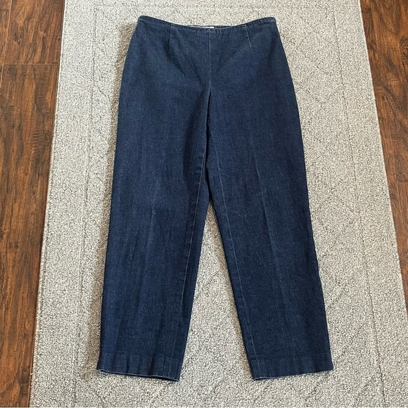 Brooks Brothers Jeans Womens 6 Blue Pull On Tapered Denim Size Zipper Stretch - Picture 1 of 8